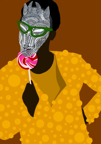 Yonga Arts | Black Girl With A Lollipop